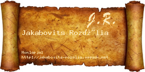 Jakabovits Rozália névjegykártya