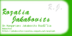 rozalia jakabovits business card